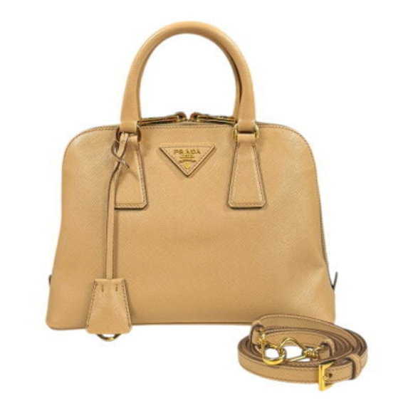 Prada Saffiano Leather Shoulder Bag Beige - Picture 1 of 9